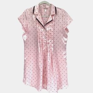 Donna Nadeau Pink Polka Dot Short Nightgown M